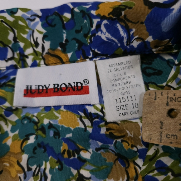 Vintage Judy Bond 80s Rare Floral Blouse Botanical Secretary Bomber Small - Picture 5 of 14